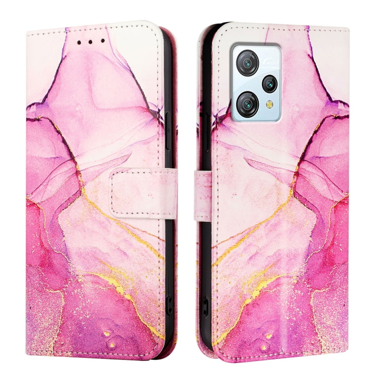 For Blackview A53 PT003 Marble Pattern Flip Leather Phone Case(Pink Purple Gold) - More Brand by buy2fix | Online Shopping UK | buy2fix