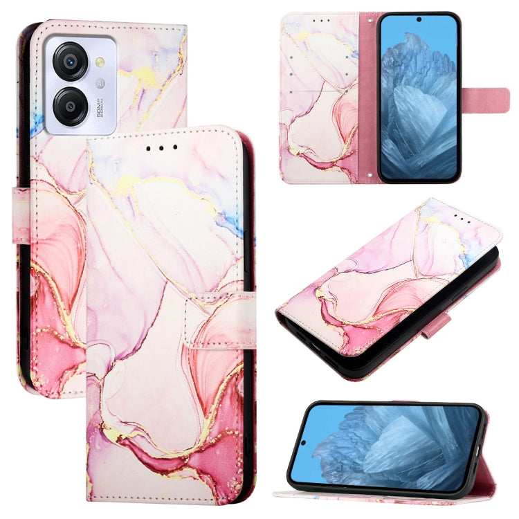 For Blackview Color 8 PT003 Marble Pattern Flip Leather Phone Case(Rose Gold) - More Brand by buy2fix | Online Shopping UK | buy2fix