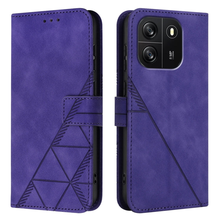 For Blackview Wave 6C Crossbody 3D Embossed Flip Leather Phone Case(Purple) - More Brand by buy2fix | Online Shopping UK | buy2fix