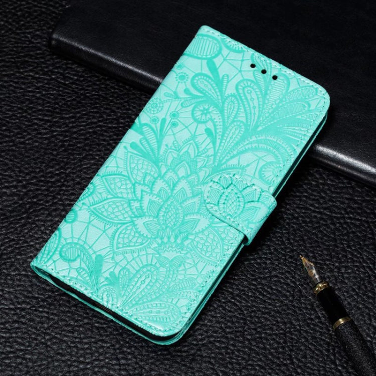 For OnePlus 12 Lace Flower Embossing Flip Leather Phone Case(Green) - OnePlus Cases by buy2fix | Online Shopping UK | buy2fix