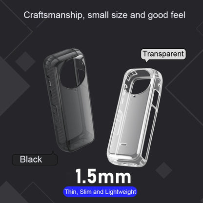 For Insta360 X4 Clear 1.5mm Soft TPU Protective Case With Hand Strap(Clear Black) - Case & Bags by buy2fix | Online Shopping UK | buy2fix