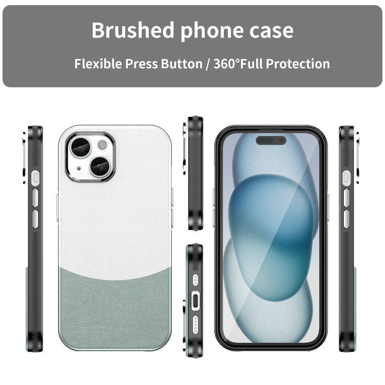 For iPhone 16 Leather Texture MagSafe Magnetic TPU + PC Phone Case(Cyan) - iPhone 16 Cases by buy2fix | Online Shopping UK | buy2fix