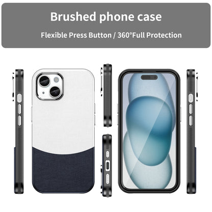 For iPhone 16 Leather Texture MagSafe Magnetic TPU + PC Phone Case(Dark Blue) - iPhone 16 Cases by buy2fix | Online Shopping UK | buy2fix