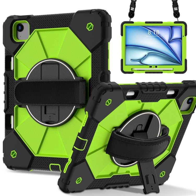 For iPad Air 11 2024 Contrast Color Robot Silicone Hybrid PC Tablet Case(Black Yellow Green) - iPad Air 11 2024 Cases by buy2fix | Online Shopping UK | buy2fix