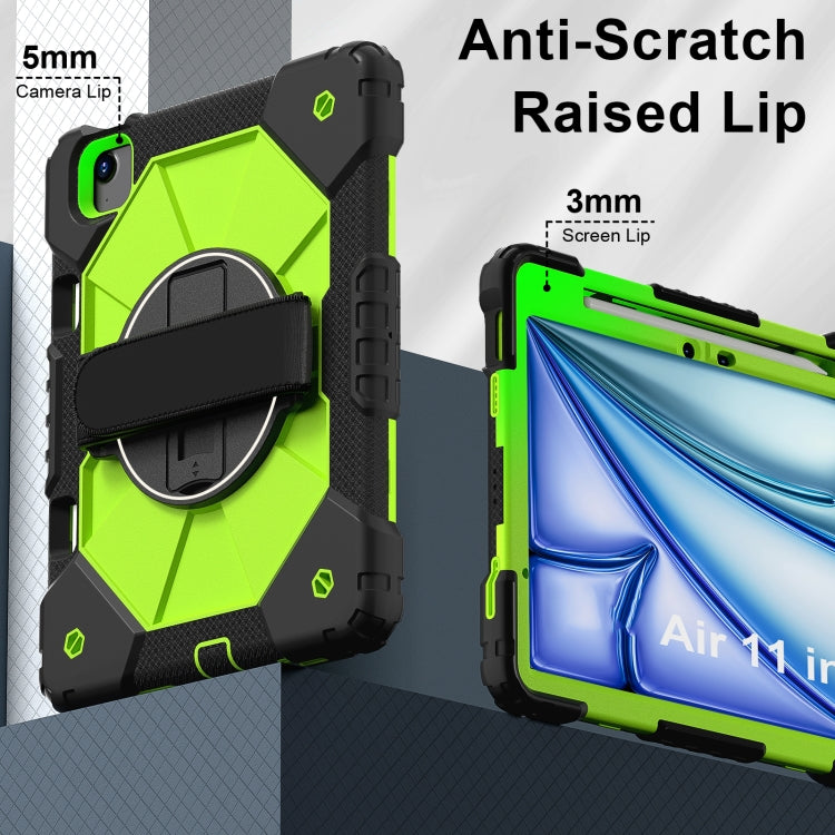 For iPad Air 11 2024 Contrast Color Robot Silicone Hybrid PC Tablet Case(Black Yellow Green) - iPad Air 11 2024 Cases by buy2fix | Online Shopping UK | buy2fix