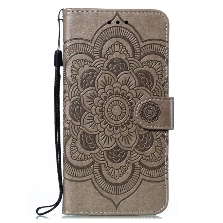 For Xiaomi Redmi K70 Sun Mandala Embossing Pattern Phone Leather Case(Grey) - K70 Cases by buy2fix | Online Shopping UK | buy2fix