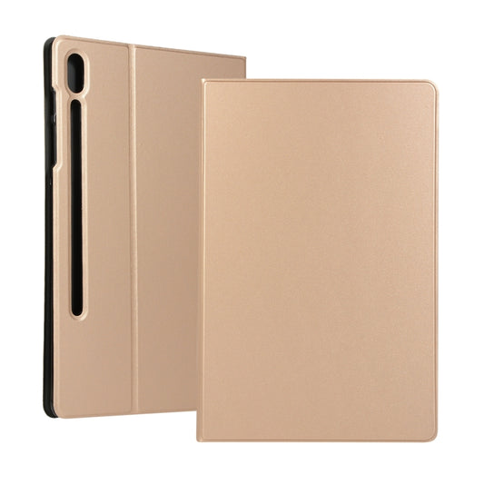 For Samsung Galaxy Tab S7 T870 (2020) Voltage Elastic Texture Horizontal Flip Leather Case with Holder(Local Gold) - Other Galaxy Tab PC by buy2fix | Online Shopping UK | buy2fix