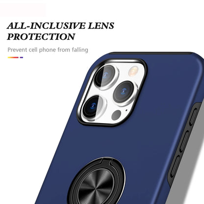 For iPhone 16 Magnetic Ring Holder Phone Case(Navy Blue) - iPhone 16 Cases by buy2fix | Online Shopping UK | buy2fix