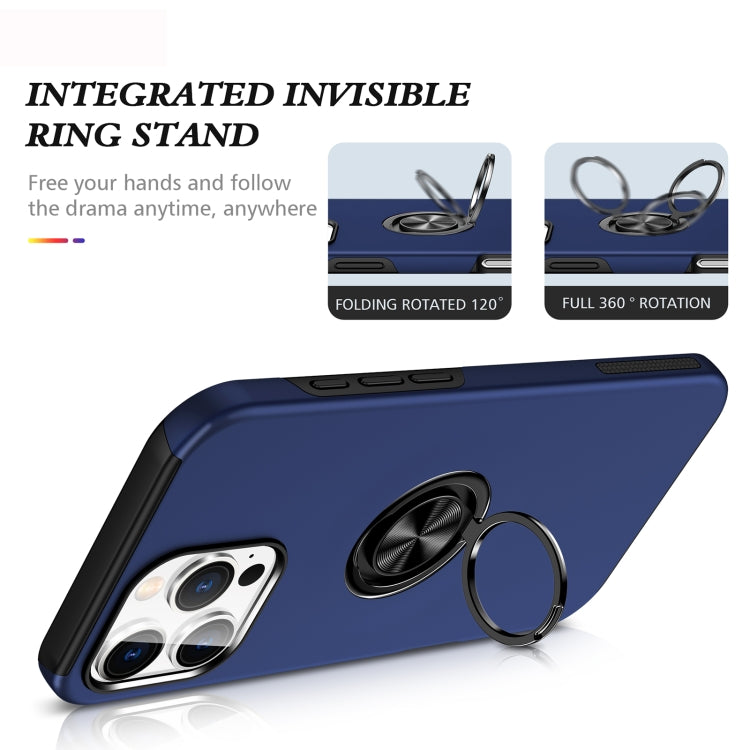 For iPhone 16 Magnetic Ring Holder Phone Case(Navy Blue) - iPhone 16 Cases by buy2fix | Online Shopping UK | buy2fix