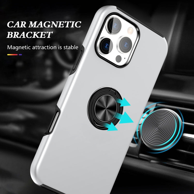 For iPhone 16 Magnetic Ring Holder Phone Case(Silver) - iPhone 16 Cases by buy2fix | Online Shopping UK | buy2fix