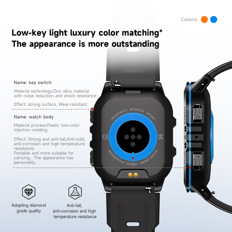 LEMFO C26 1.96 inch Sport Smart Watch, Support Bluetooth Call / Message Notification / Heart Rate / Blood Pressure Health Monitor(Blue) - Smart Watches by LEMFO | Online Shopping UK | buy2fix