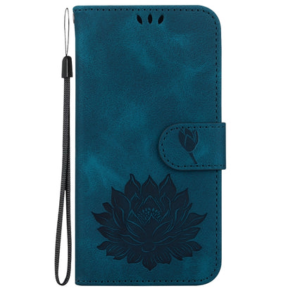 For Redmi K70 / K70 Pro Lotus Embossed Leather Phone Case(Dark Blue) - K70 Cases by buy2fix | Online Shopping UK | buy2fix