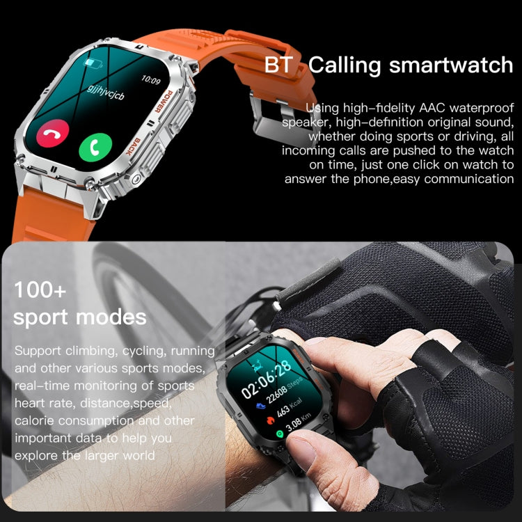 LEMFO K61 Pro 1.96 inch BT5.0 Sport Smart Watch, Support Bluetooth Call / Sleep / Blood Oxygen / Heart Rate / Blood Pressure Health Monitor(Orange) - Smart Watches by LEMFO | Online Shopping UK | buy2fix