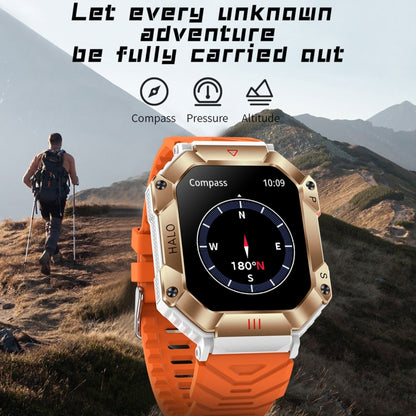 LEMFO KR80 2.0 inch BT5.1 IP67 Sport Smart Watch, Support Bluetooth Call / Sleep / Blood Oxygen / Heart Rate / Blood Pressure Health Monitor(Black+Orange) - Smart Watches by LEMFO | Online Shopping UK | buy2fix