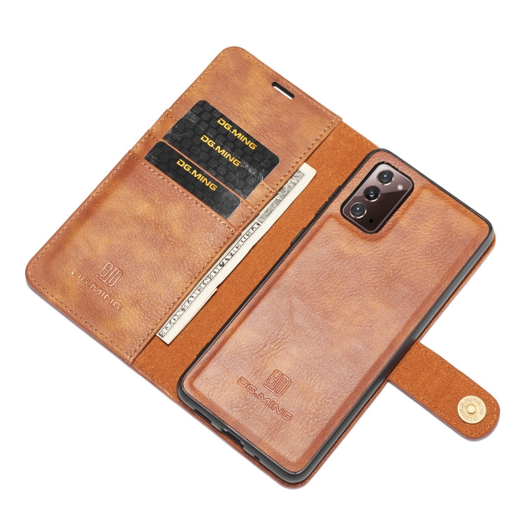 For Samsung Galaxy Note20 DG.MING Crazy Horse Texture Flip Detachable Magnetic Leather Case with Holder & Card Slots & Wallet(Brown) - Galaxy Note20 Cases by DG.MING | Online Shopping UK | buy2fix