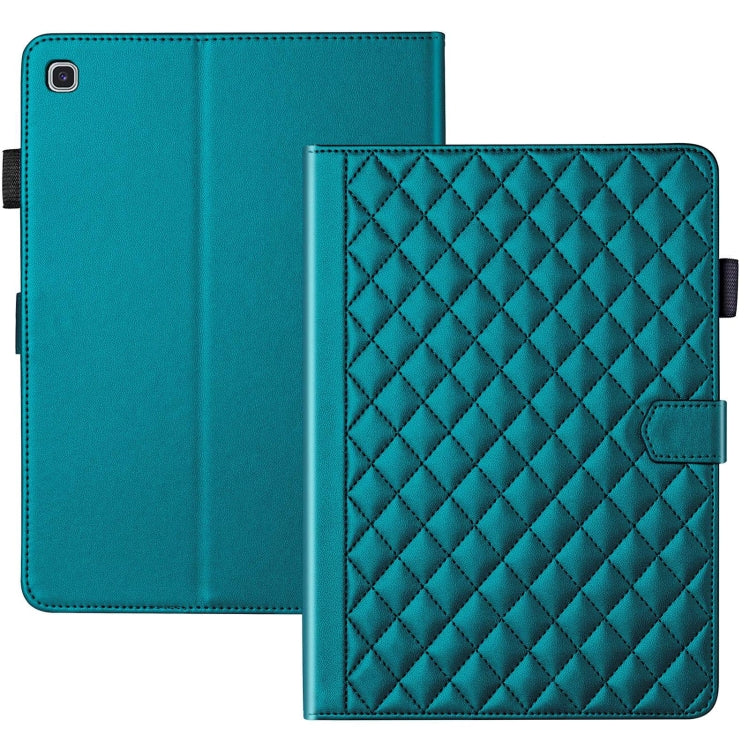 For Samsung Galaxy Tab S6 Lite 2024 Rhombus Lattice Leather Tablet Case(Dark Green) - Tab S6 Lite P610 / P615 by buy2fix | Online Shopping UK | buy2fix