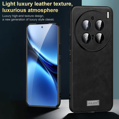 For vivo X100s Pro / X100 Pro SULADA Shockproof TPU + Handmade Leather Phone Case(Blue) - vivo Tempered Glass by SULADA | Online Shopping UK | buy2fix