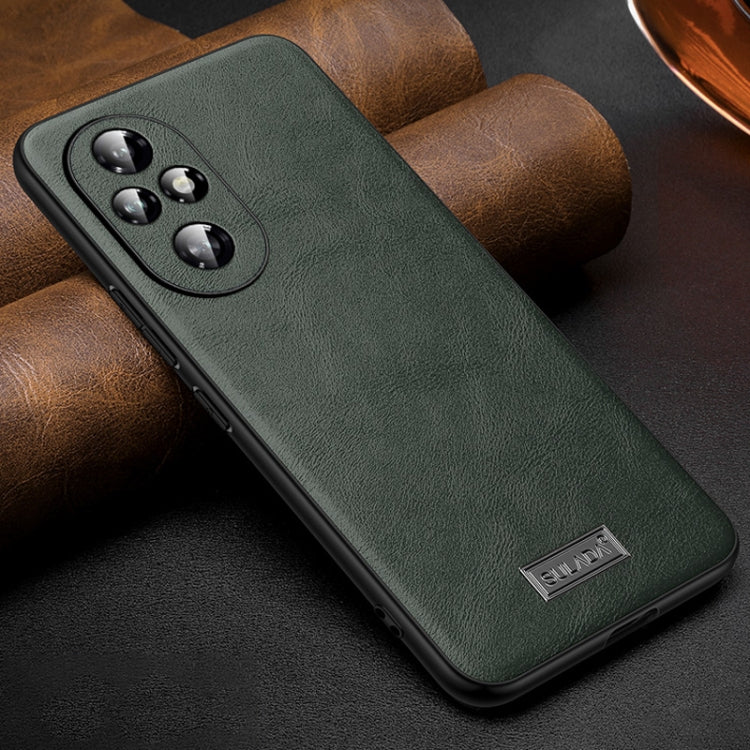 For Honor 200 SULADA Shockproof TPU + Handmade Leather Phone Case(Green) - Honor Cases by SULADA | Online Shopping UK | buy2fix