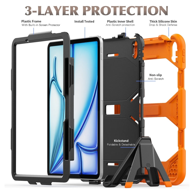 For iPad Air 11 2025 / 2024 Colorful Silicone Heavy Duty Hybrid PC Tablet Case(Orange) - iPad Air 11 2025 / 2024 Cases by buy2fix | Online Shopping UK | buy2fix