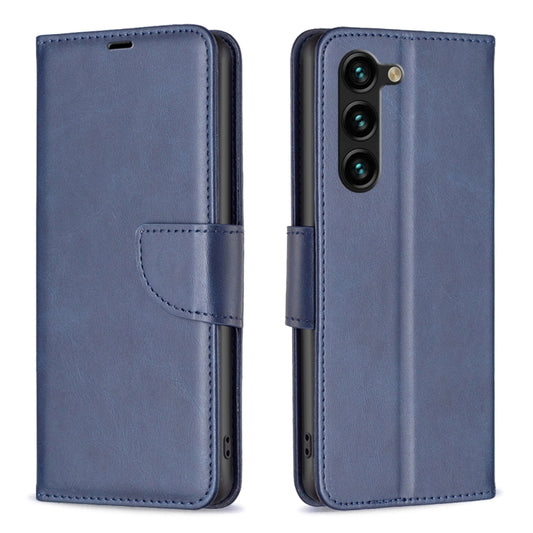 For Samsung Galaxy S25+ 5G Lambskin Texture Pure Color Flip Leather Phone Case(Blue) - Galaxy S25+ 5G Cases by buy2fix | Online Shopping UK | buy2fix