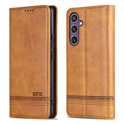 For Samsung Galaxy S24 FE 5G AZNS Magnetic Calf Texture Flip Leather Phone Case(Light Brown) - Galaxy S24 FE 5G Cases by AZNS | Online Shopping UK | buy2fix