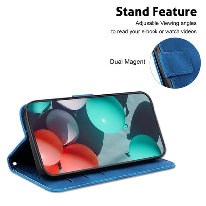 For Xiaomi Redmi K70 / K70 Pro Seven-shaped Embossed Leather Phone Case(Blue) - K70 Cases by buy2fix | Online Shopping UK | buy2fix