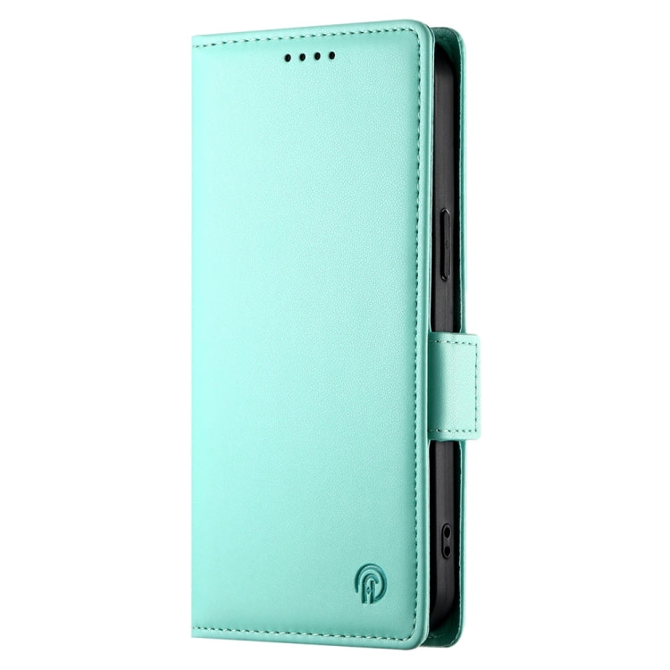 For iPhone 16 Pro Max Side Buckle Magnetic Frosted Leather Phone Case(Mint Green) - iPhone 16 Pro Max Cases by buy2fix | Online Shopping UK | buy2fix