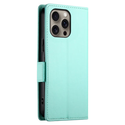 For iPhone 16 Pro Max Side Buckle Magnetic Frosted Leather Phone Case(Mint Green) - iPhone 16 Pro Max Cases by buy2fix | Online Shopping UK | buy2fix