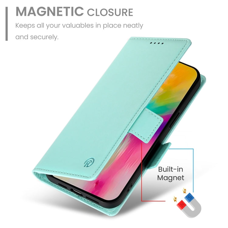 For iPhone 16 Pro Max Side Buckle Magnetic Frosted Leather Phone Case(Mint Green) - iPhone 16 Pro Max Cases by buy2fix | Online Shopping UK | buy2fix