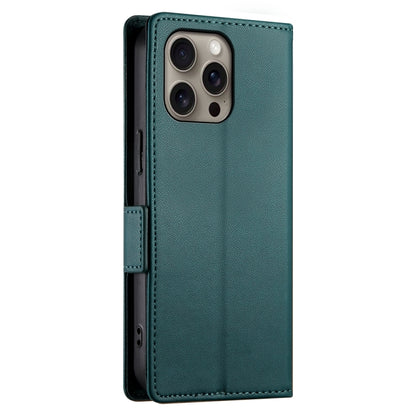 For iPhone 16 Pro Max Side Buckle Magnetic Frosted Leather Phone Case(Dark Green) - iPhone 16 Pro Max Cases by buy2fix | Online Shopping UK | buy2fix