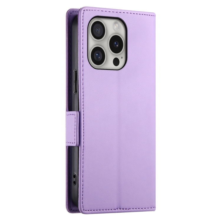 For iPhone 16 Pro Side Buckle Magnetic Frosted Leather Phone Case(Purple) - iPhone 16 Pro Cases by buy2fix | Online Shopping UK | buy2fix