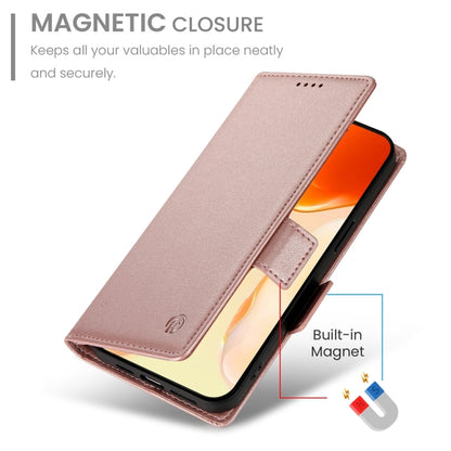 For iPhone 16 Plus Side Buckle Magnetic Frosted Leather Phone Case(Rose Gold) - iPhone 16 Plus Cases by buy2fix | Online Shopping UK | buy2fix