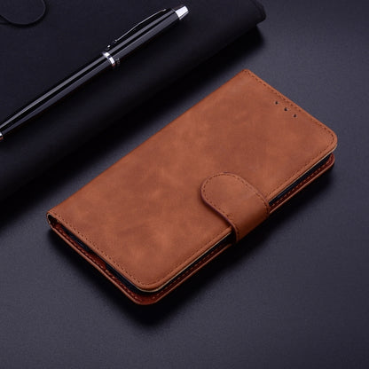 For Xiaomi Redmi K70 / K70 Pro Skin Feel Pure Color Flip Leather Phone Case(Brown) - K70 Cases by buy2fix | Online Shopping UK | buy2fix