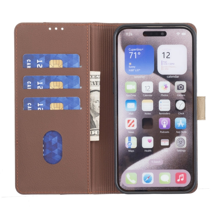 For iPhone SE 2024 Color Matching RFID Anti-theft Leather Phone Case(Brown) - More iPhone Cases by buy2fix | Online Shopping UK | buy2fix