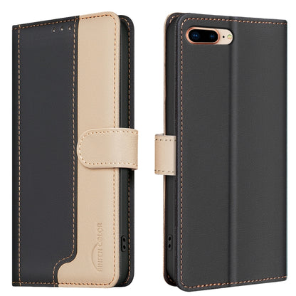 For iPhone SE 2024 Color Matching RFID Anti-theft Leather Phone Case(Black) - More iPhone Cases by buy2fix | Online Shopping UK | buy2fix