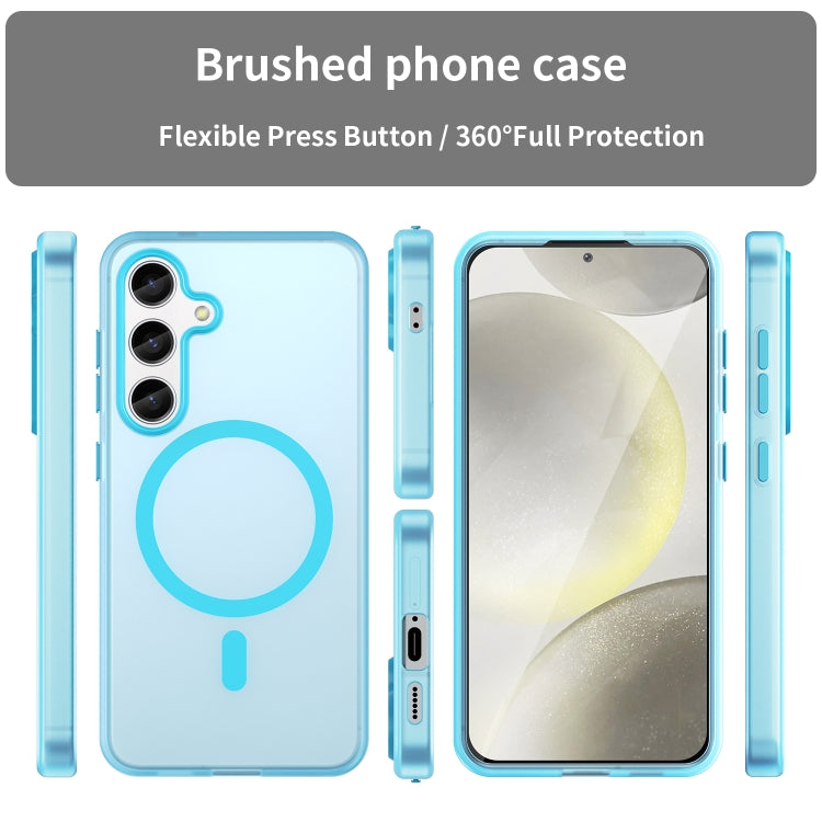 For Samsung Galaxy S24 5G MagSafe Frosted Translucent TPU + PC Full Coverage Phone Case(Blue) - Galaxy S24 5G Cases by buy2fix | Online Shopping UK | buy2fix