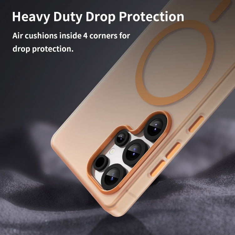 For Samsung Galaxy S25 Ultra MagSafe Frosted Translucent TPU + PC Full Coverage Phone Case(Orange) - Galaxy S25 Ultra 5G Cases by buy2fix | Online Shopping UK | buy2fix