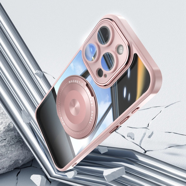 For iPhone 13 Pro Max 360 Holder Magsafe Acrylic Hybrid TPU Phone Case(Pink) - iPhone 13 Pro Max Cases by buy2fix | Online Shopping UK | buy2fix