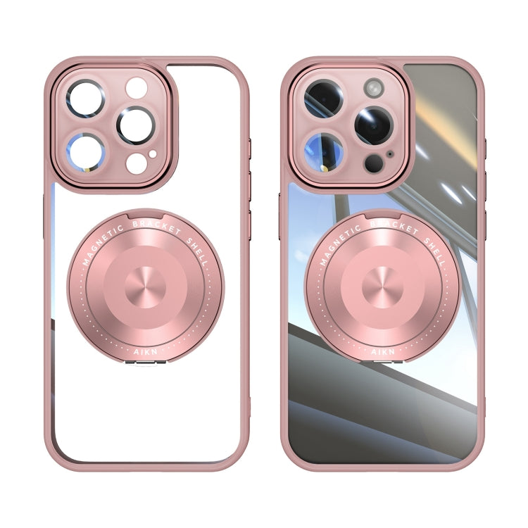 For iPhone 13 Pro 360 Holder Magsafe Acrylic Hybrid TPU Phone Case(Pink) - iPhone 13 Pro Cases by buy2fix | Online Shopping UK | buy2fix