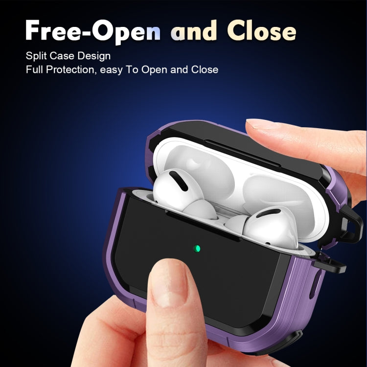 For AirPods 3 Armor TPU + PC Earbuds Box Protective Case with Metal Buckle(Violet) - For AirPods 3 by buy2fix | Online Shopping UK | buy2fix