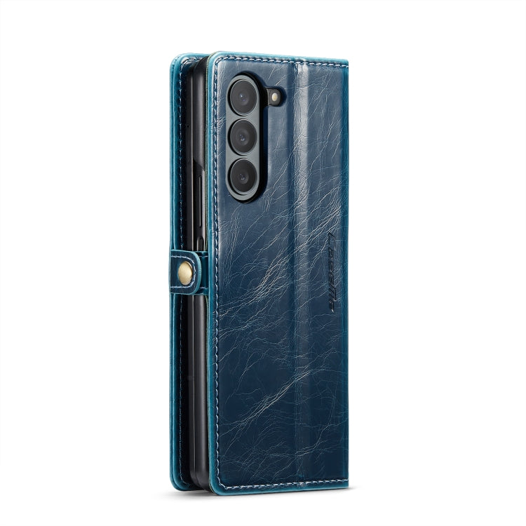 For Samsung Galaxy Z Fold6 5G CaseMe 003 Crazy Horse Texture Flip Leather Phone Case(Blue Green) - Galaxy Z Fold6 5G Cases by CaseMe | Online Shopping UK | buy2fix