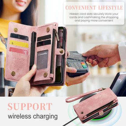 For Samsung Galaxy Z Fold6 5G CaseMe 008 Multifunctional Zipper Wallet Leather Phone Case with Lanyard(Pink) - Galaxy Z Fold6 5G Cases by CaseMe | Online Shopping UK | buy2fix