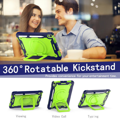 For iPad Air 11 2024 Handle Grip Holder Silicone Hybrid PC Tablet Case with Strap(Navy Yellow Green) - iPad Air 11 2024 Cases by buy2fix | Online Shopping UK | buy2fix