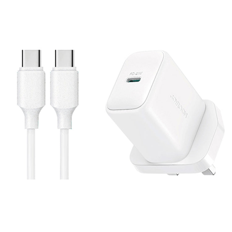 JOYROOM JR-TCF20 PD20W Type-C Port Charger Kit with Type-C to Type-C Cable, Plug:UK Plug(White) - USB Charger by JOYROOM | Online Shopping UK | buy2fix