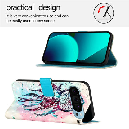 For Google Pixel 9 Pro XL 3D Painting Horizontal Flip Leather Phone Case(Color Drop Wind Chimes) - Google Cases by buy2fix | Online Shopping UK | buy2fix