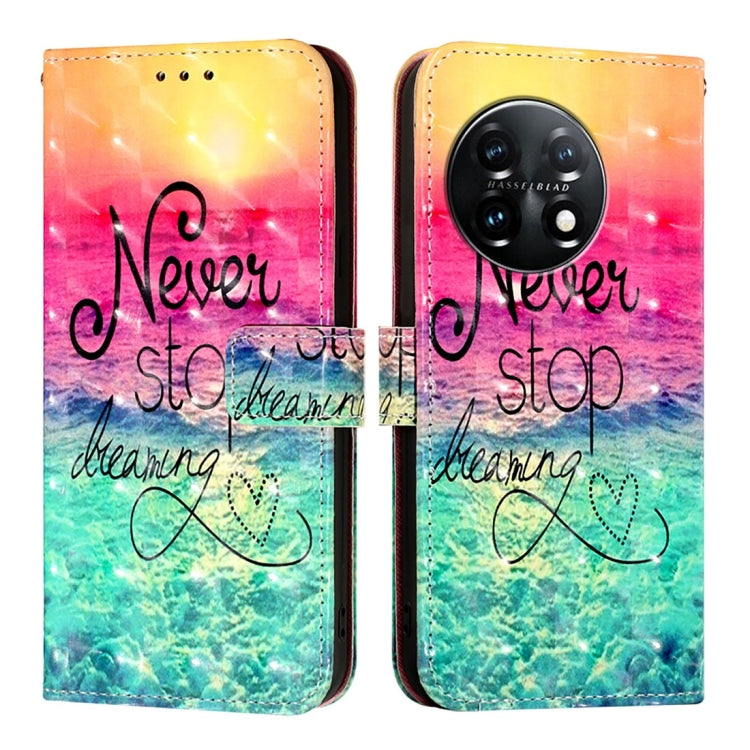 For OnePlus 11 3D Painting Horizontal Flip Leather Phone Case(Chasing Dreams) - OnePlus Cases by buy2fix | Online Shopping UK | buy2fix