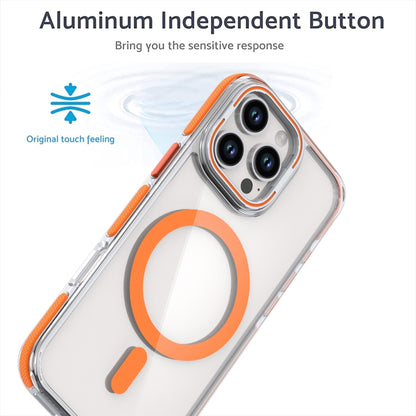 For iPhone 16 Dual-Color Clear Acrylic Hybrid TPU Lens Flip Holder MagSafe Phone Case(White) - iPhone 16 Cases by buy2fix | Online Shopping UK | buy2fix