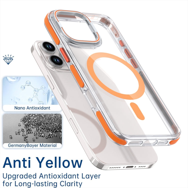 For iPhone 16 Pro Max Dual-Color Clear Acrylic Hybrid TPU Lens Flip Holder MagSafe Phone Case(White) - iPhone 16 Pro Max Cases by buy2fix | Online Shopping UK | buy2fix