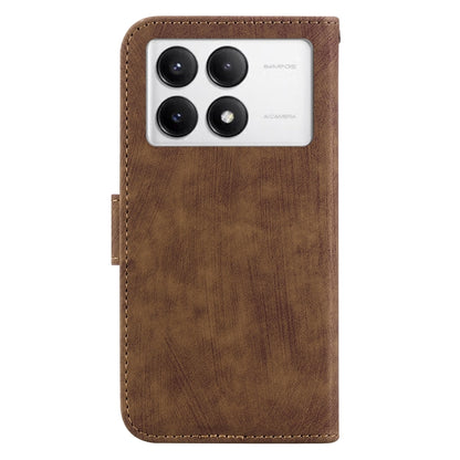 For Redmi K70 / K70 Pro Little Tiger Embossed Leather Phone Case(Brown) - K70 Cases by buy2fix | Online Shopping UK | buy2fix