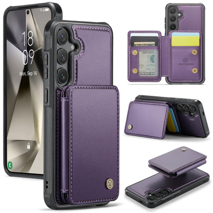 For Samsung Galaxy S24 5G JEEHOOD J05 Business Magnetic Style RFID Leather Phone Case(Purple) - Galaxy S24 5G Cases by JEEHOOD | Online Shopping UK | buy2fix